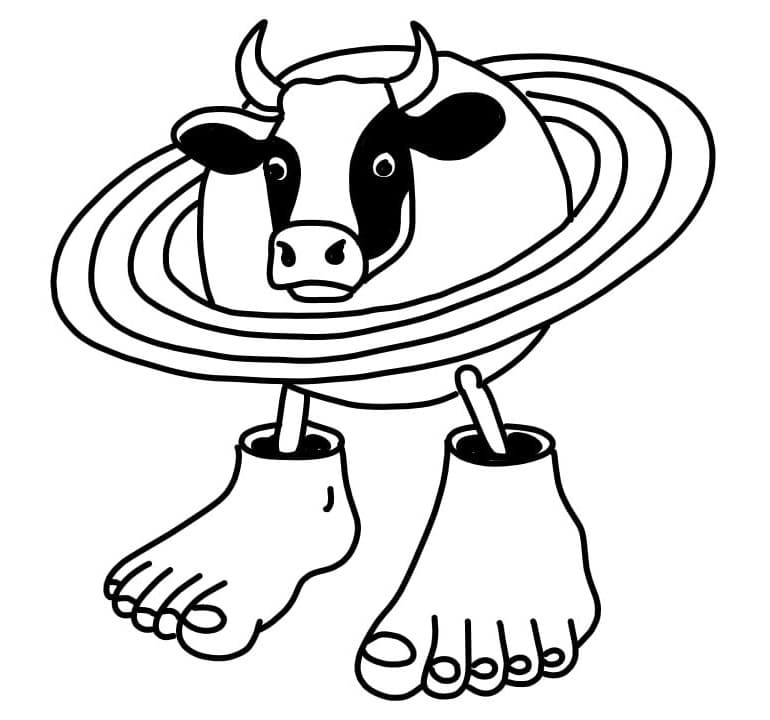 Brainrot La Vaca Saturno Saturnita Tegninger til Farvelægning