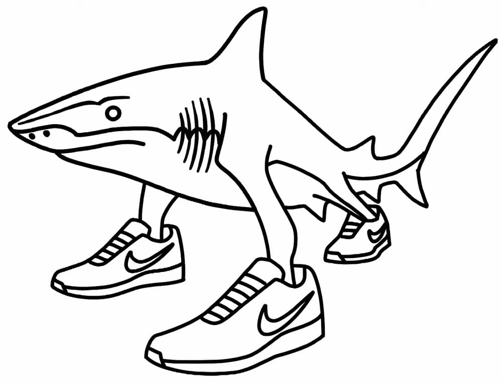 Brainrot Tralalero Tralala Tegninger til Farvelægning