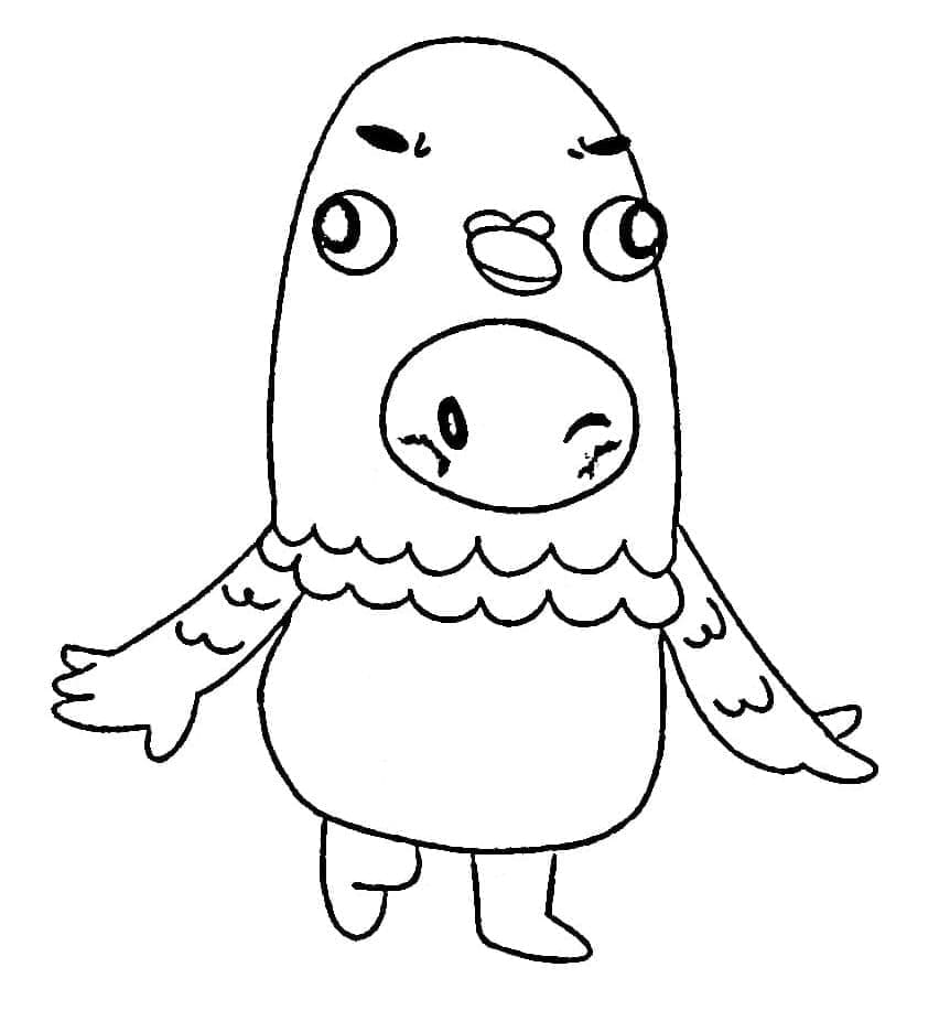 Fall Guys Pigeon Costume Tegninger til Farvelægning