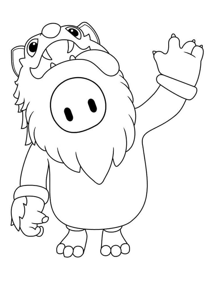 Fall Guys Wolf Tegninger til Farvelægning