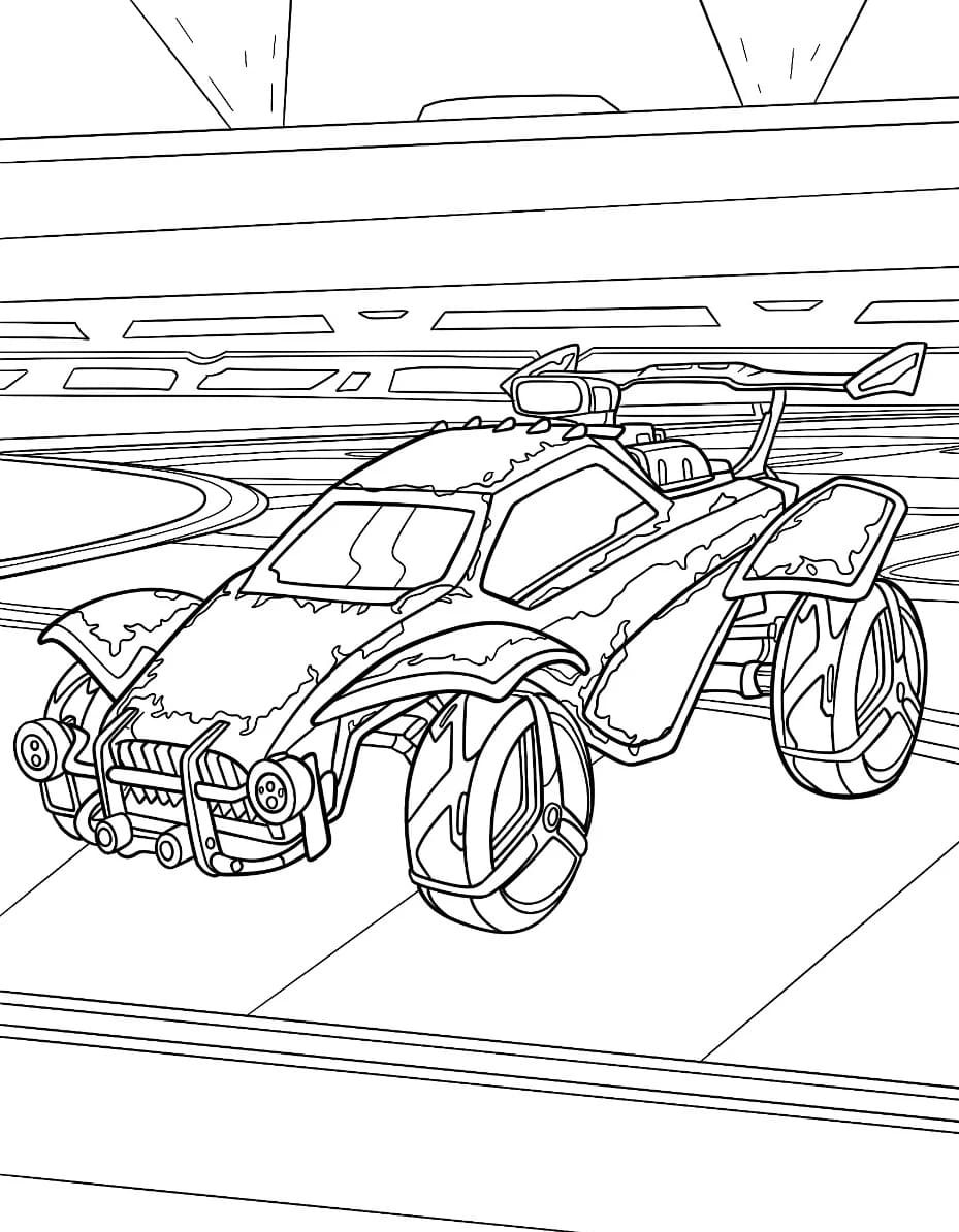 Fed Rocket League Tegninger til Farvelægning