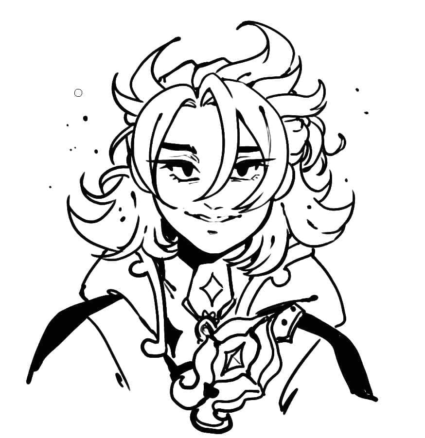 Genshin Impact Albedo Tegninger til Farvelægning