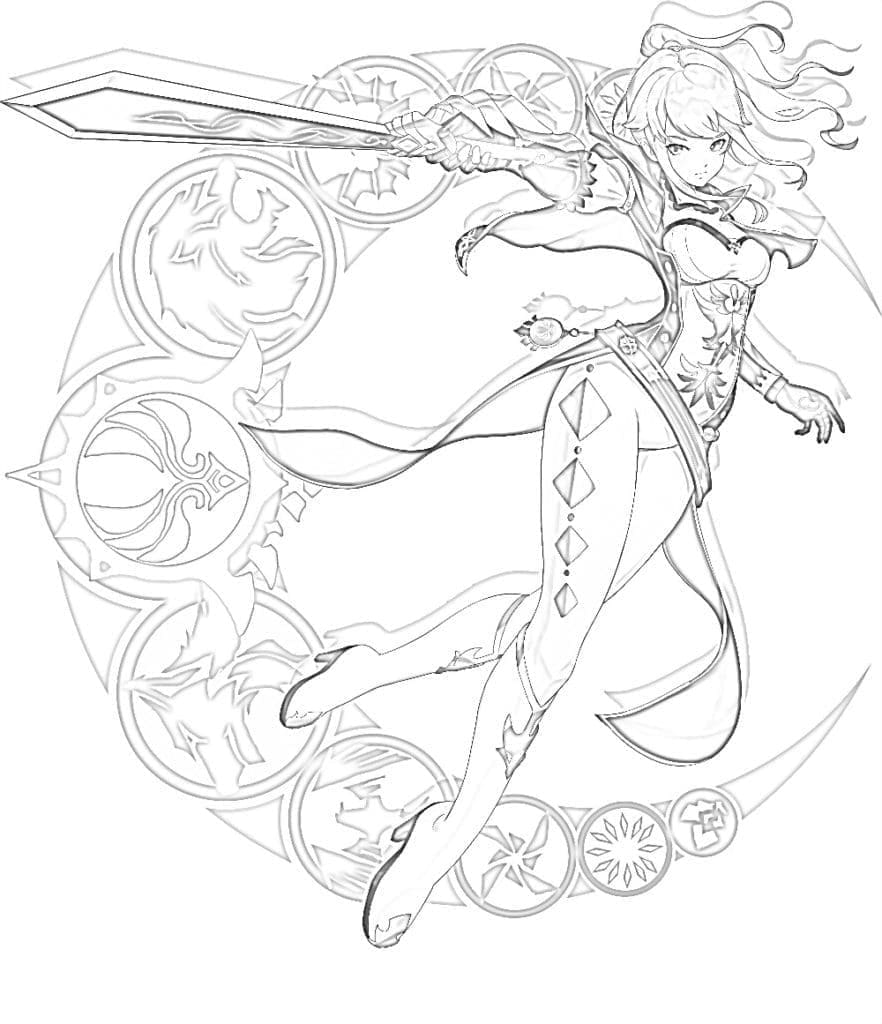 Genshin Impact Jean Tegninger til Farvelægning