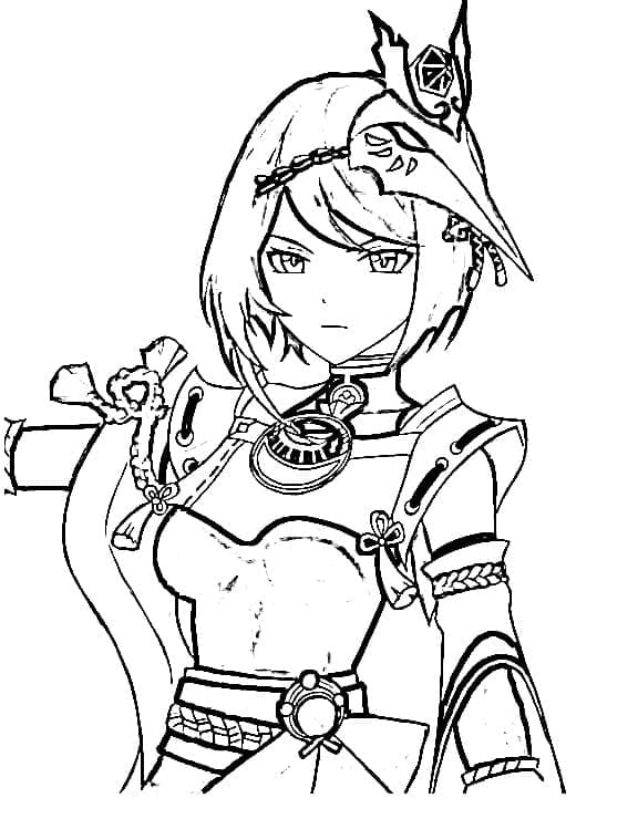 Genshin Impact Kujou Sara Tegninger til Farvelægning