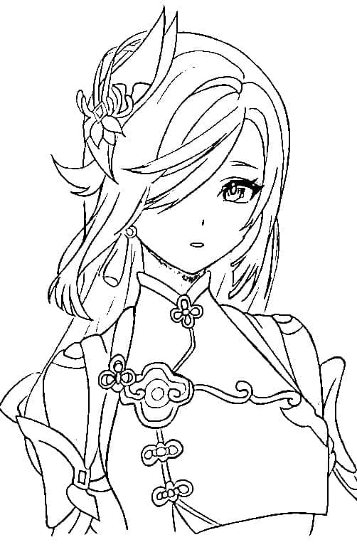 Genshin Impact Shenhe Tegninger til Farvelægning