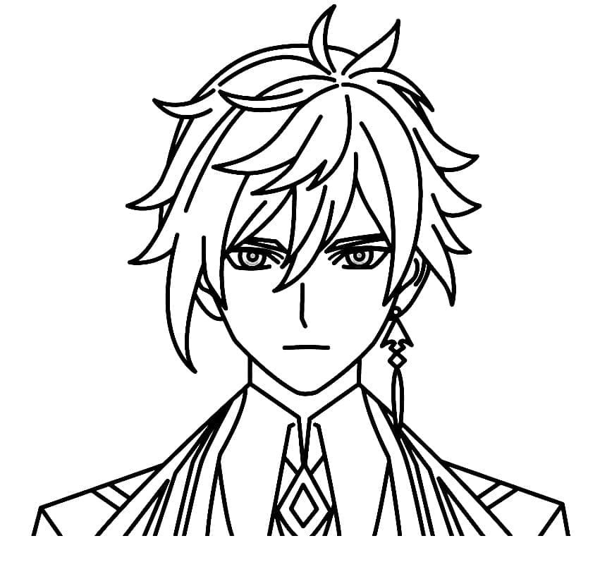 Genshin Impact Zhongli Tegninger til Farvelægning