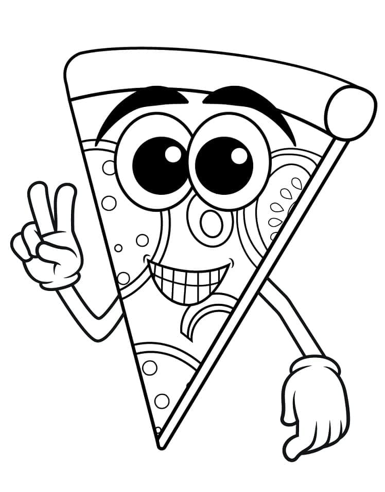 Glad pizza skive Tegninger til Farvelægning