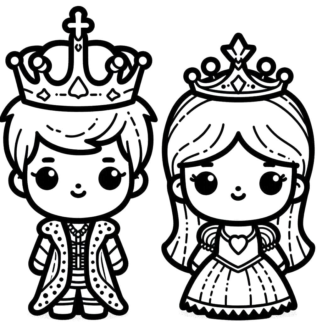 Gratis Konge og Dronning Tegninger til Farvelægning