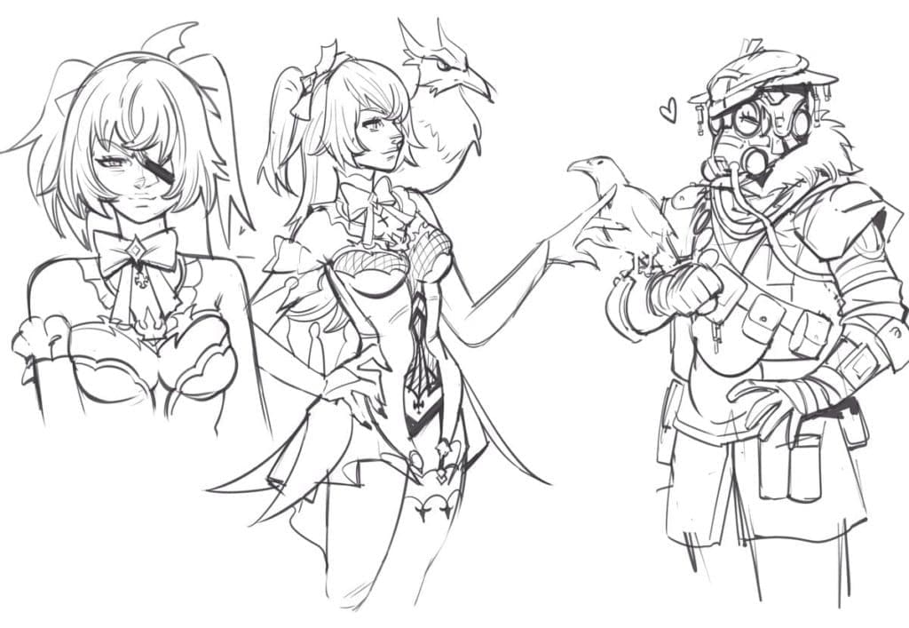 Gratis tegning af Genshin Impact Tegninger til Farvelægning