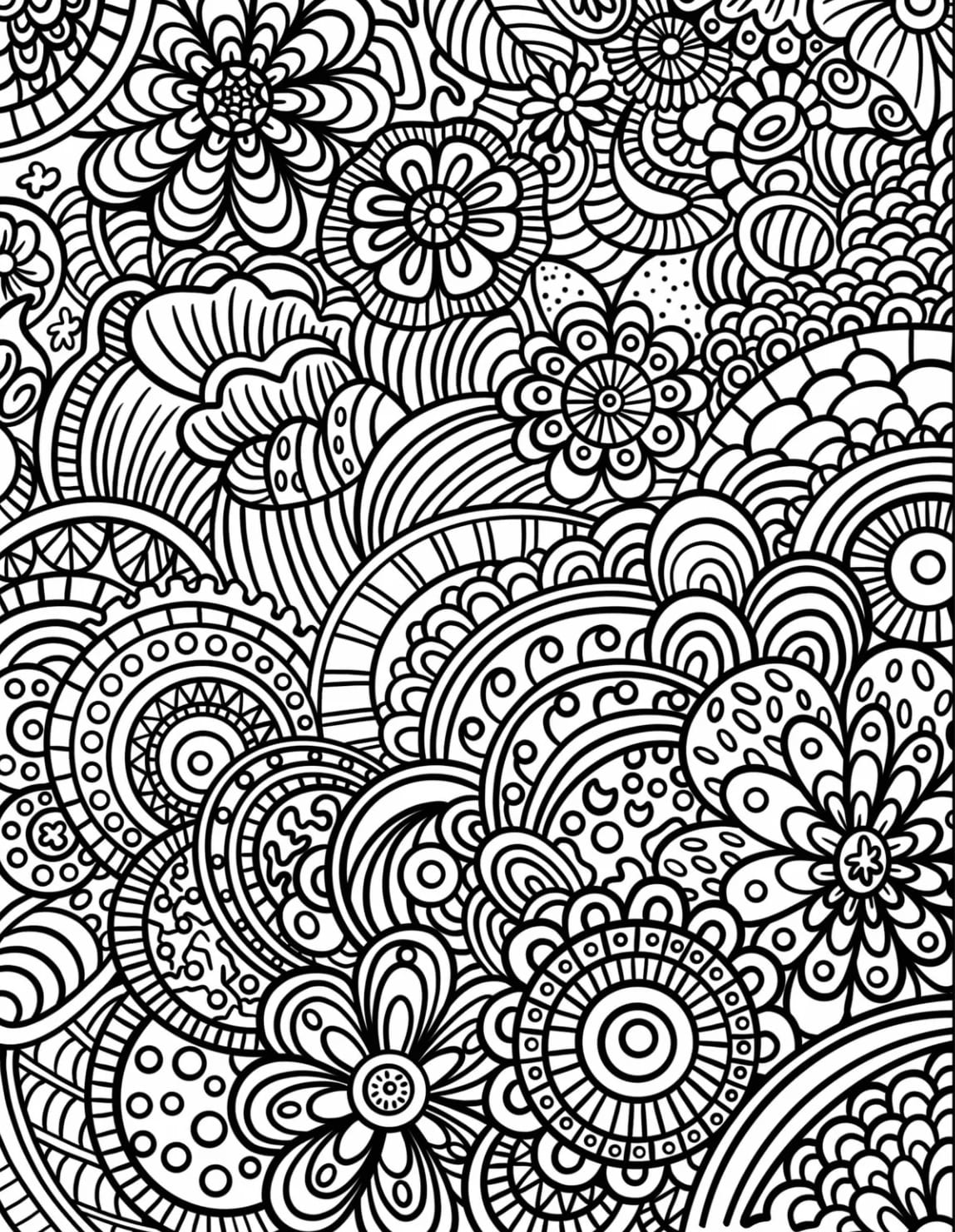 Helside Natur Zentangle Tegninger til Farvelægning