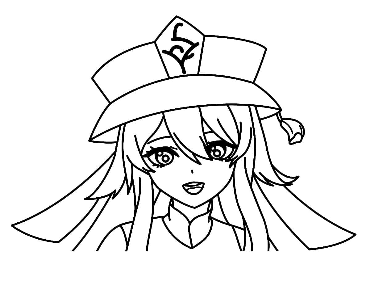 Hu Tao i Genshin Impact Tegninger til Farvelægning