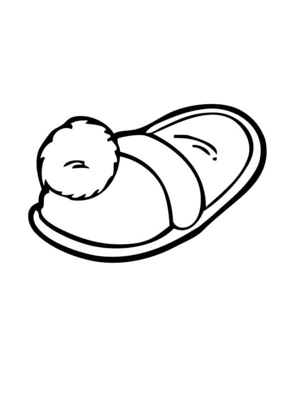 Hustøfler med pompom Tegninger til Farvelægning