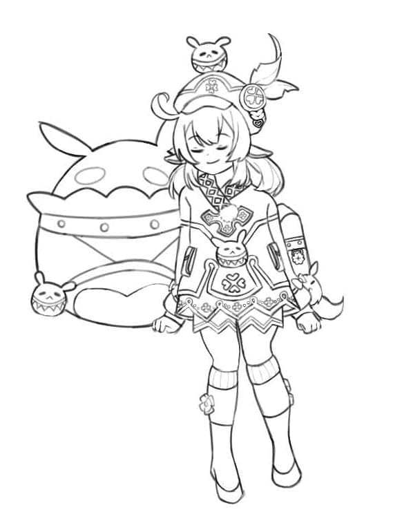 Klee fra Genshin Impact Tegninger til Farvelægning