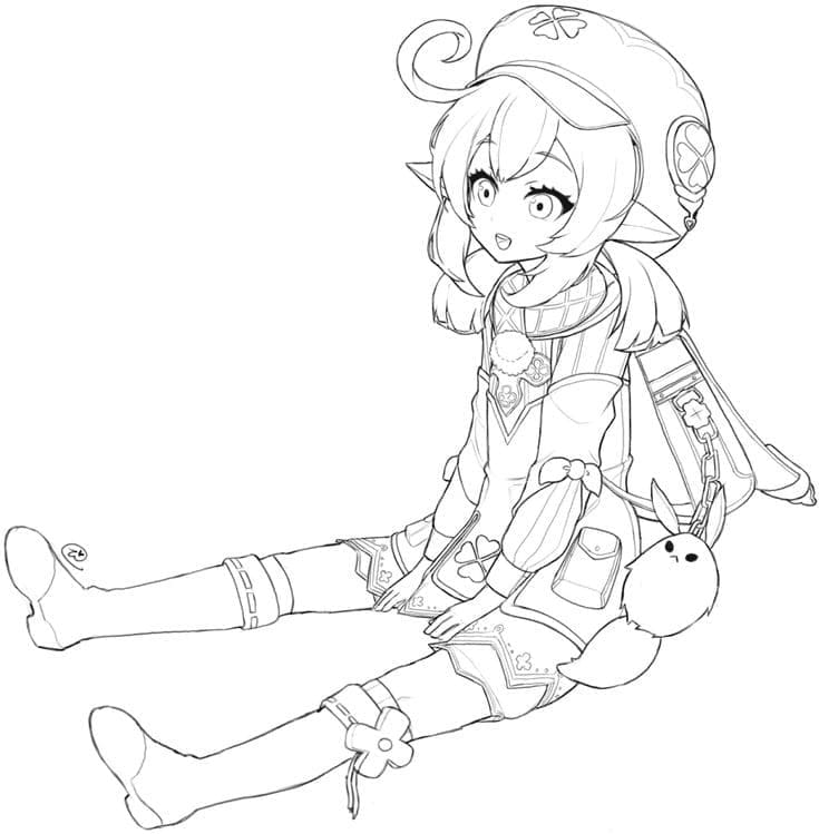 Klee i Genshin Impact Tegninger til Farvelægning