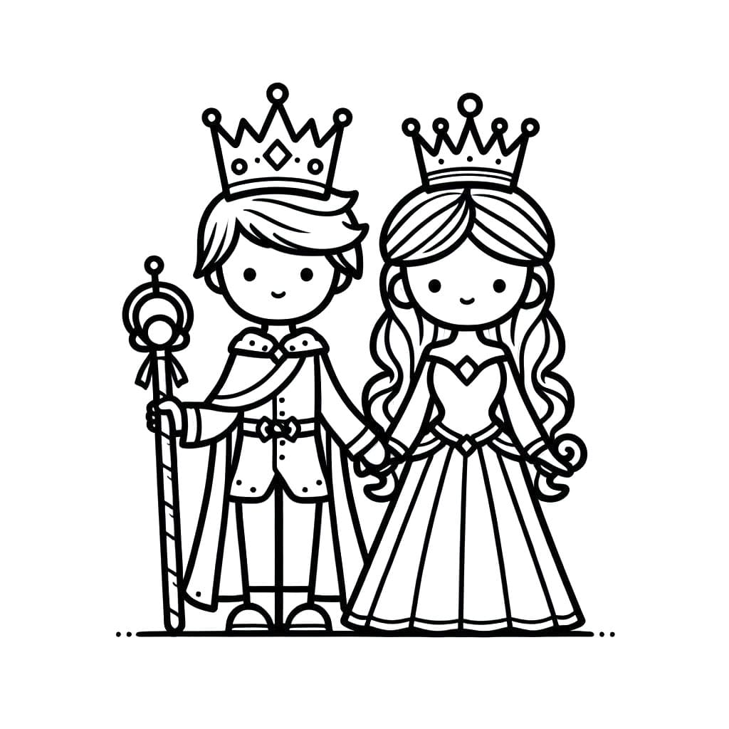 Konge og Dronning gratis Tegninger til Farvelægning