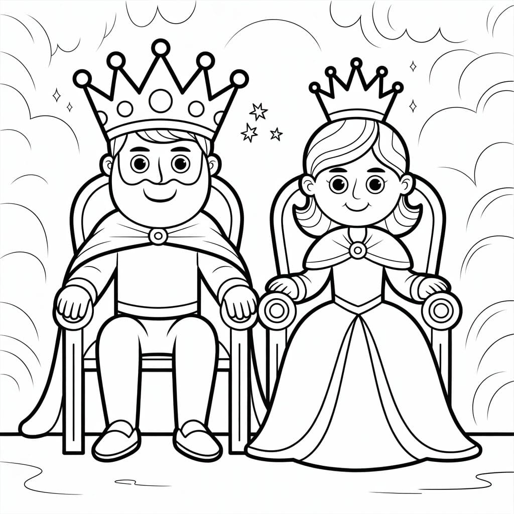 Konge og Dronning meget sød Tegninger til Farvelægning