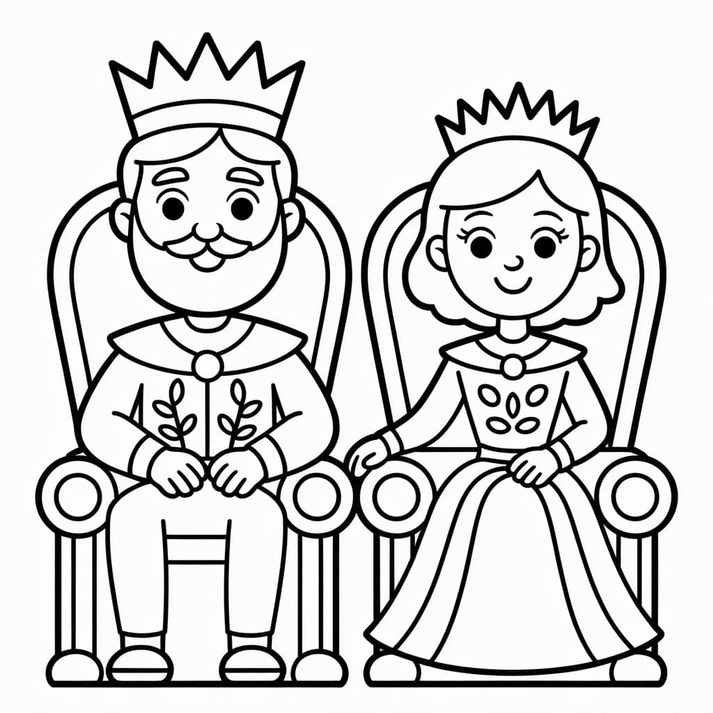 Konge og Dronning Venlig Tegninger til Farvelægning