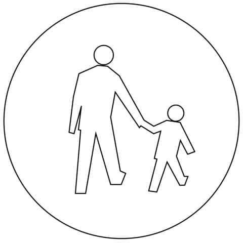 Kun færdselsskilte fodgængere Tegninger til Farvelægning