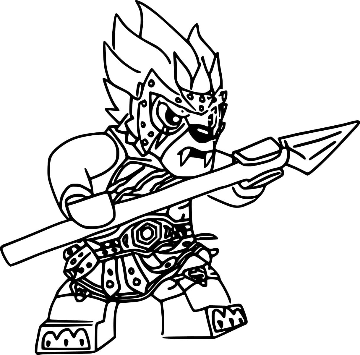 Laval holder et spyd Tegninger til Farvelægning