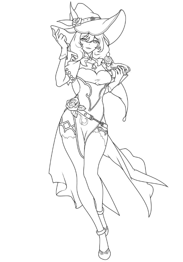 Lisa i Genshin Impact Tegninger til Farvelægning