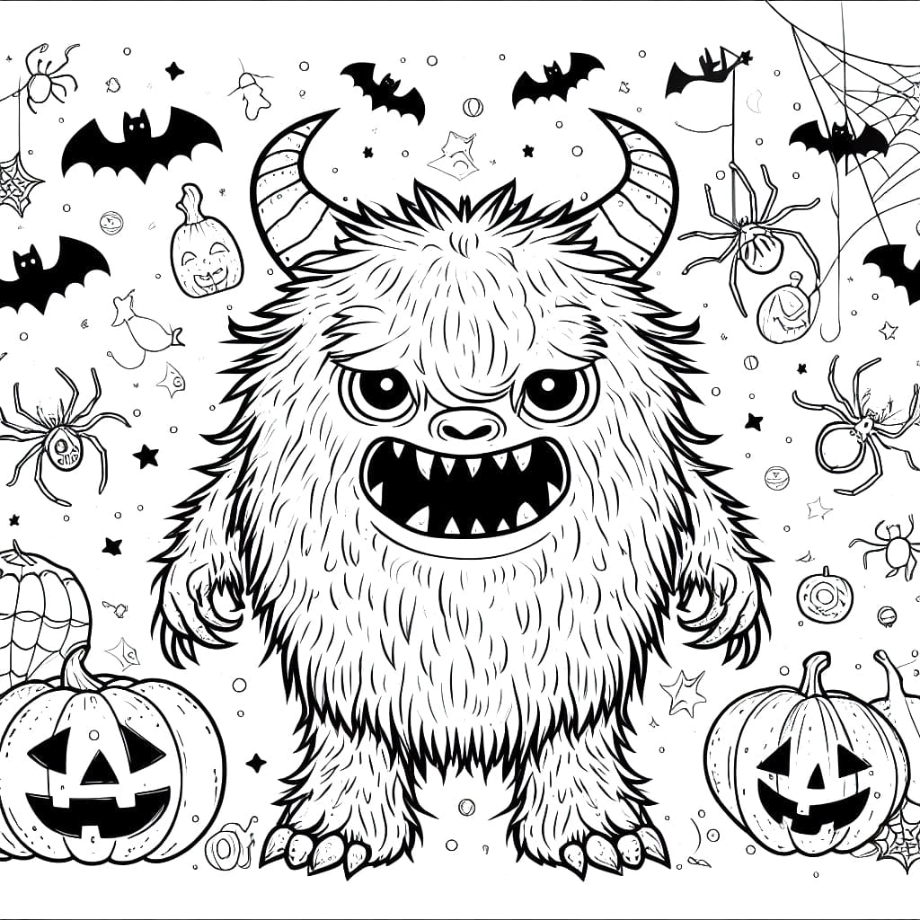 Lite Halloween-monster Tegninger til Farvelægning