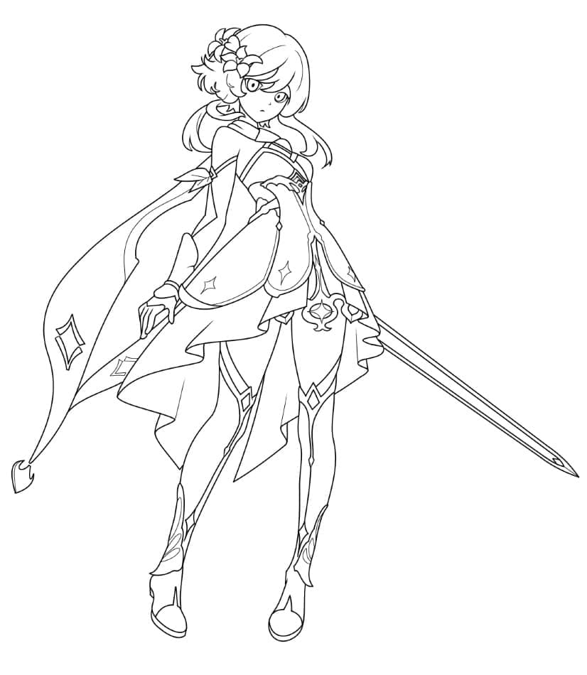 Lumine fra Genshin Impact Tegninger til Farvelægning