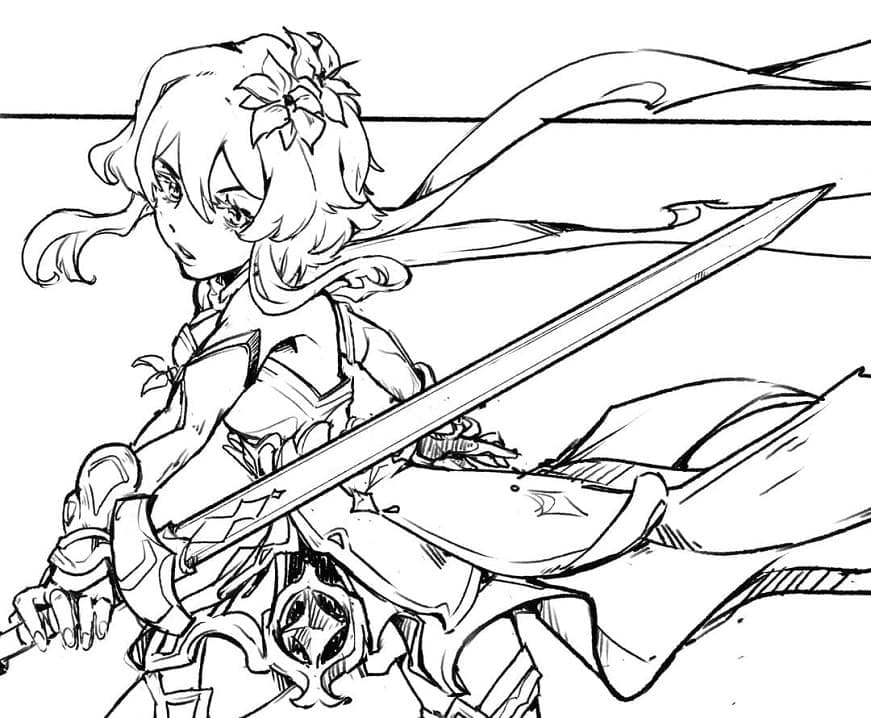 Lumine i Genshin Impact Tegninger til Farvelægning