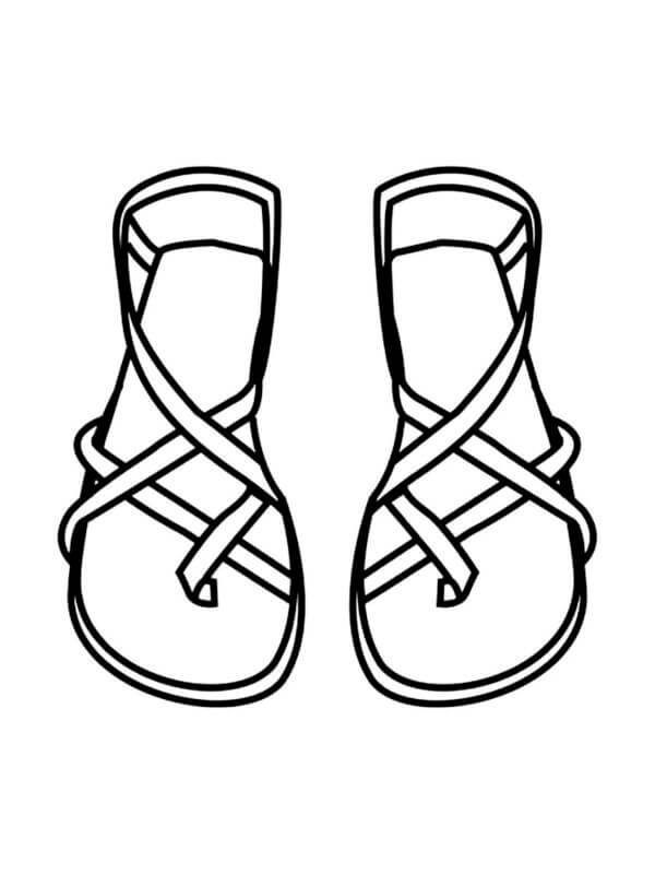 Pæne damesandaler Tegninger til Farvelægning