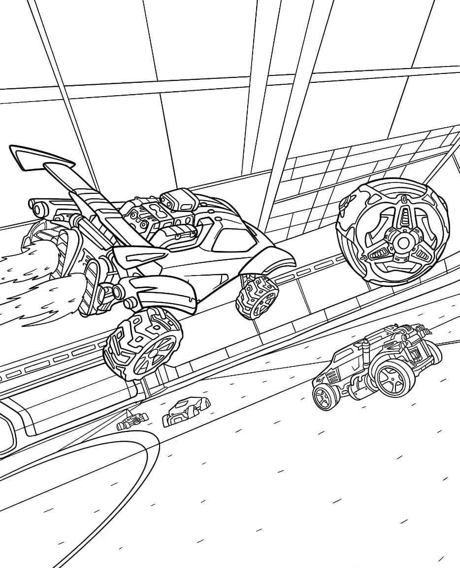 Rocket League af detaljerede kampbiler Tegninger til Farvelægning