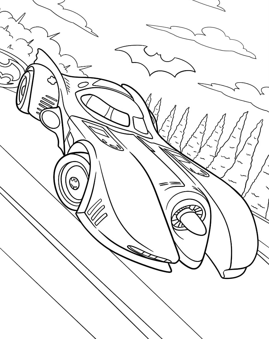 Rocket League Batmobil til børn Tegninger til Farvelægning