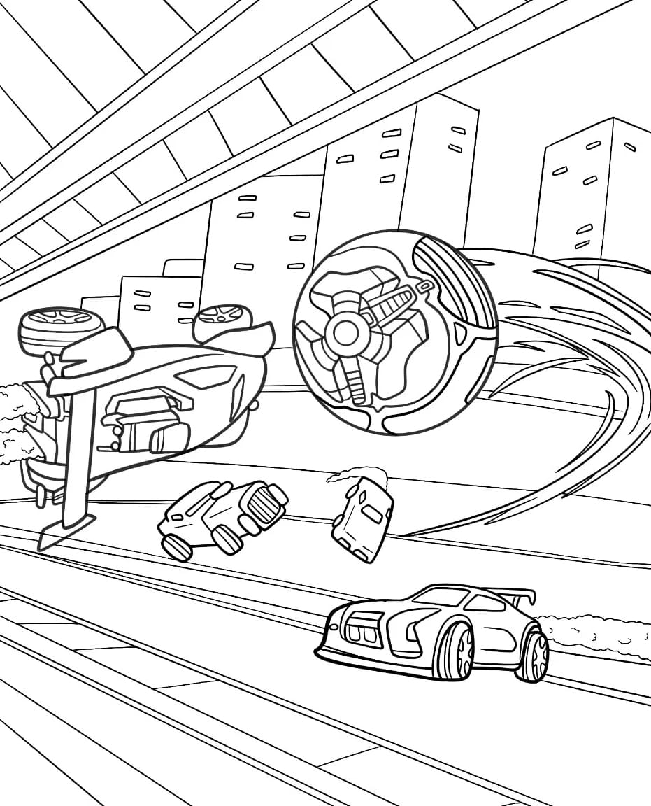 Rocket League-bold Flyver Tegninger til Farvelægning