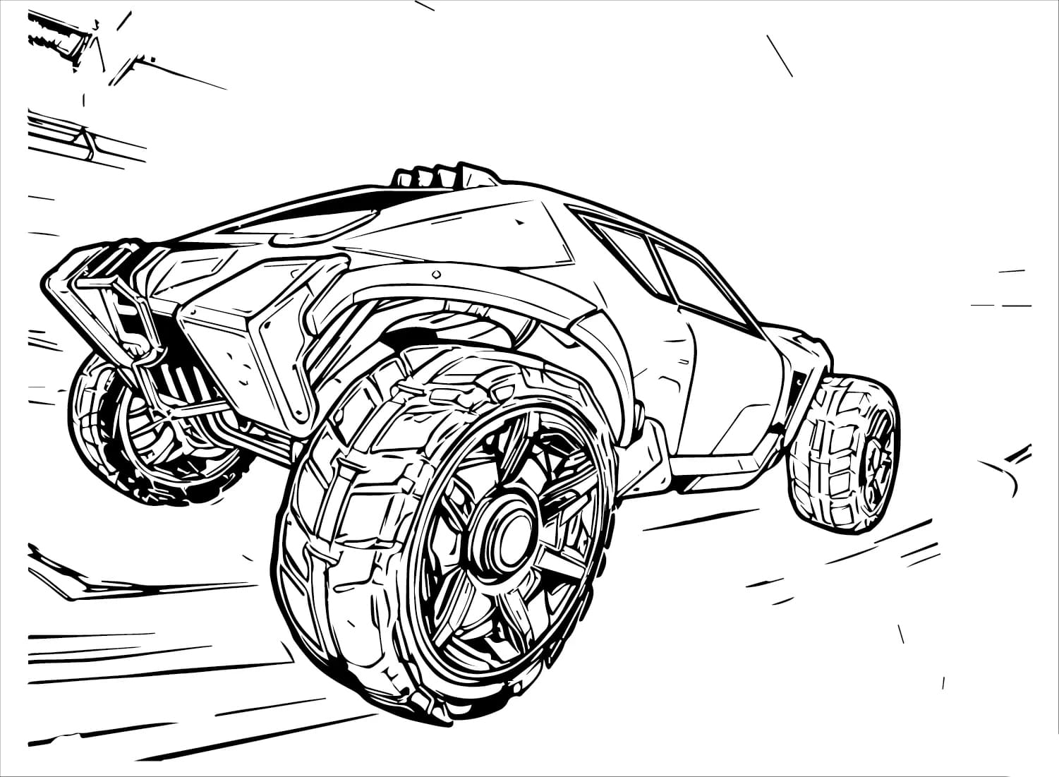 Rocket League-boldflyvning Tegninger til Farvelægning