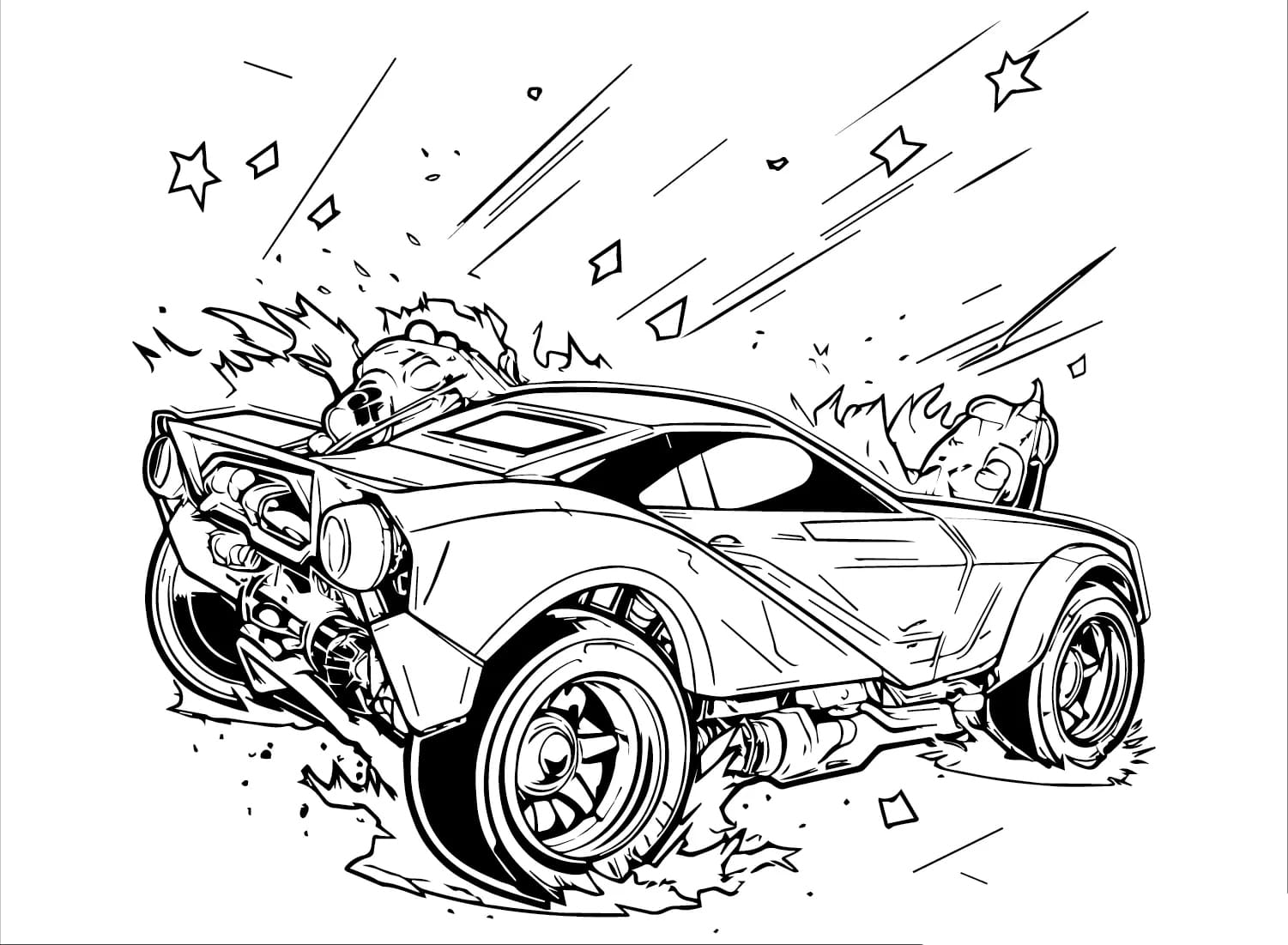 Rocket League for børn Tegninger til Farvelægning