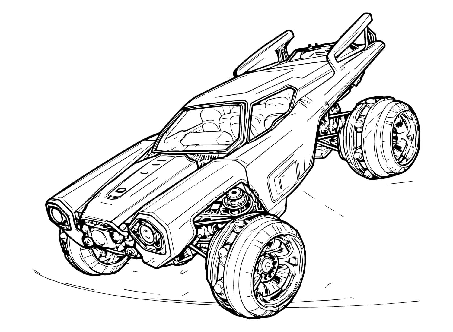 Rocket League i luften Tegninger til Farvelægning