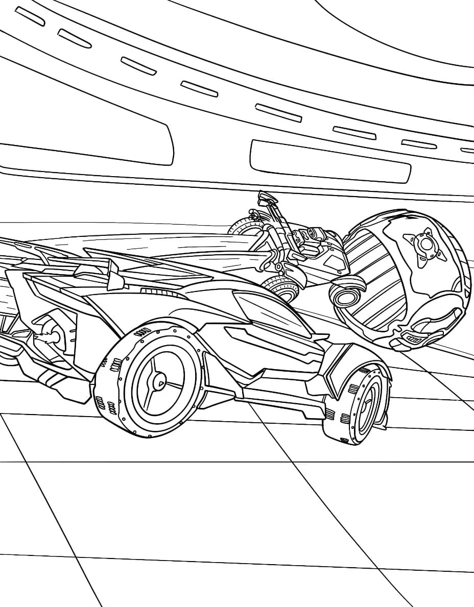 Rocket League jagter bolden Tegninger til Farvelægning