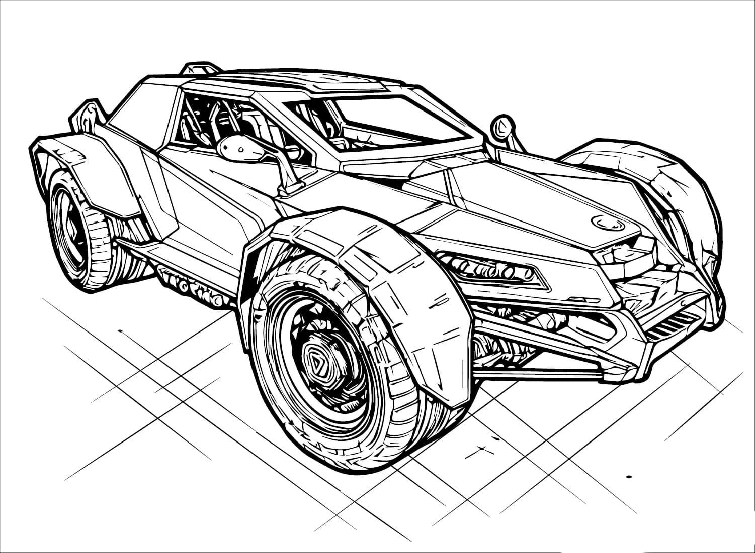 Rocket League plakat Tegninger til Farvelægning