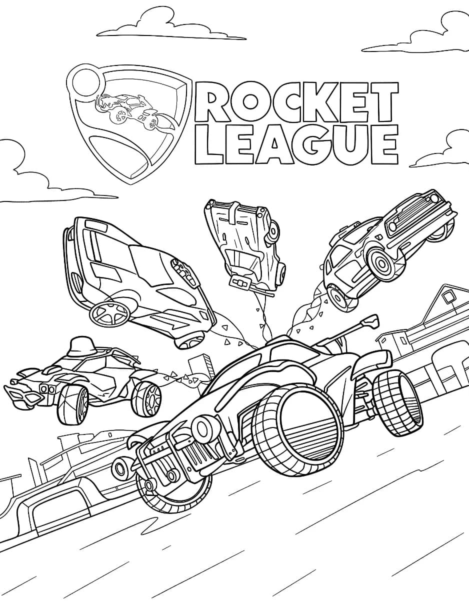 Rocket League plakat til børn Tegninger til Farvelægning