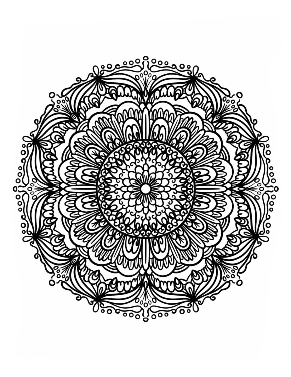 Rund Zentangle Tegninger til Farvelægning