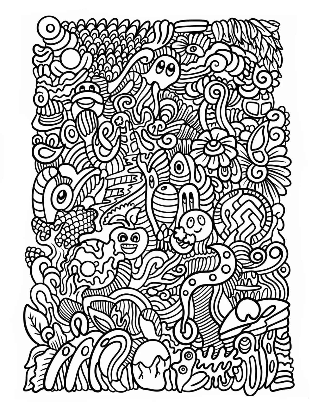 Sød Zentangle til børn Tegninger til Farvelægning