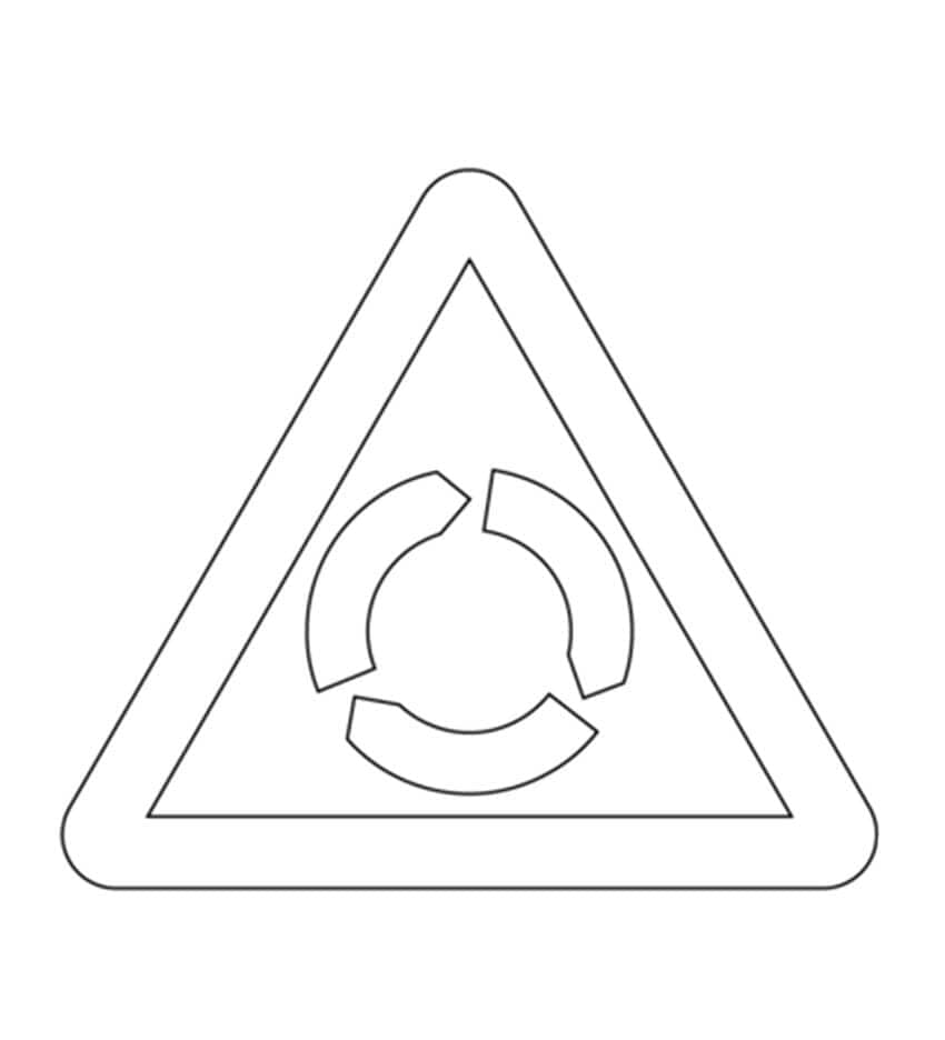 Trafikskilt rundkørsel forude Tegninger til Farvelægning