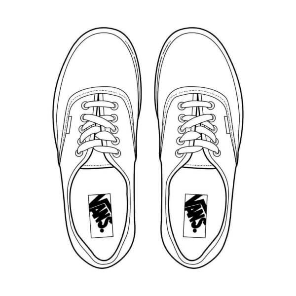 Vans brune sneakers Tegninger til Farvelægning