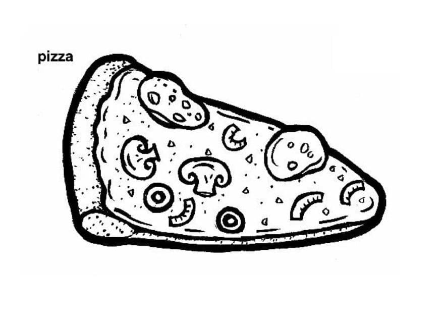Yummi pizza skive Tegninger til Farvelægning