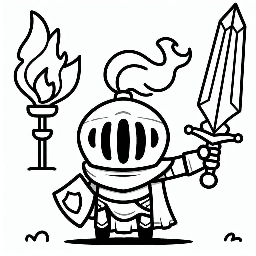 En lille Ridder Tegninger til Farvelægning