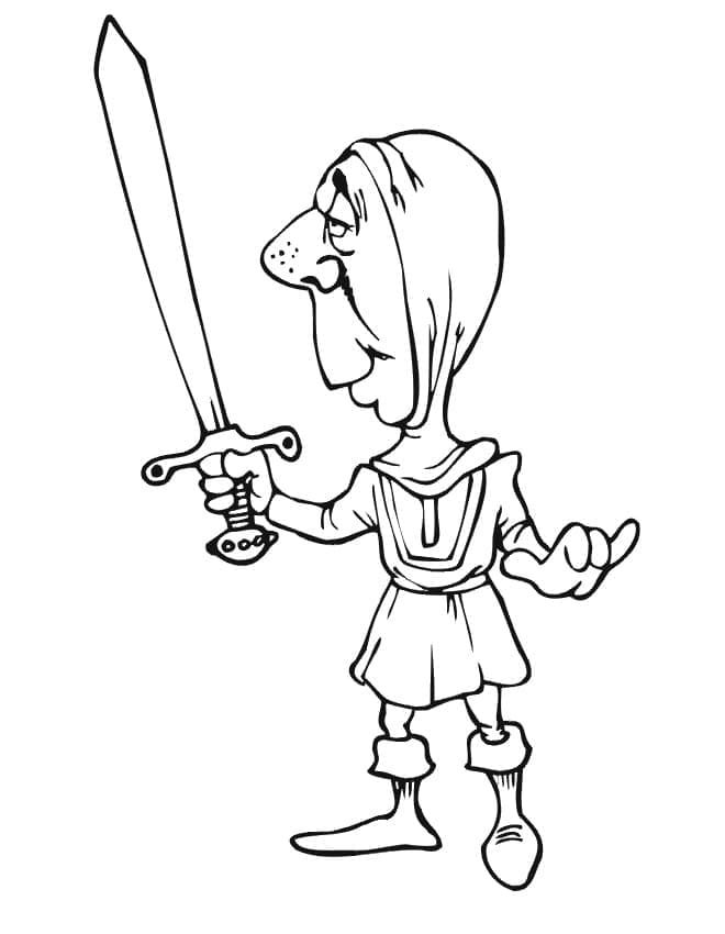 En sjov ridder Tegninger til Farvelægning