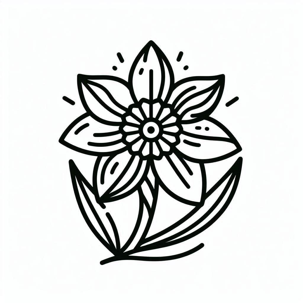 Gratis påskeliljer til børn Tegninger til Farvelægning