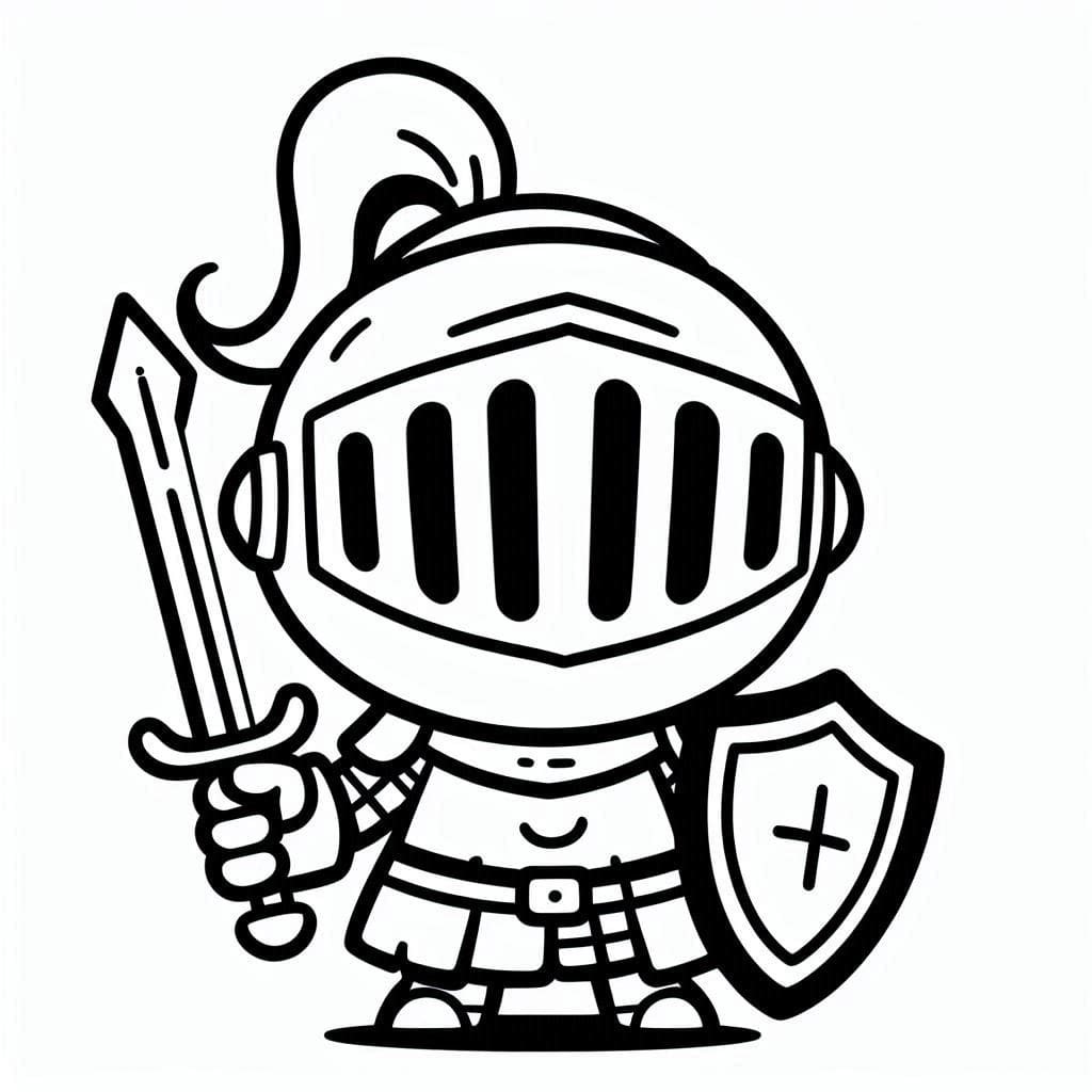 Lille Ridder Tegninger til Farvelægning