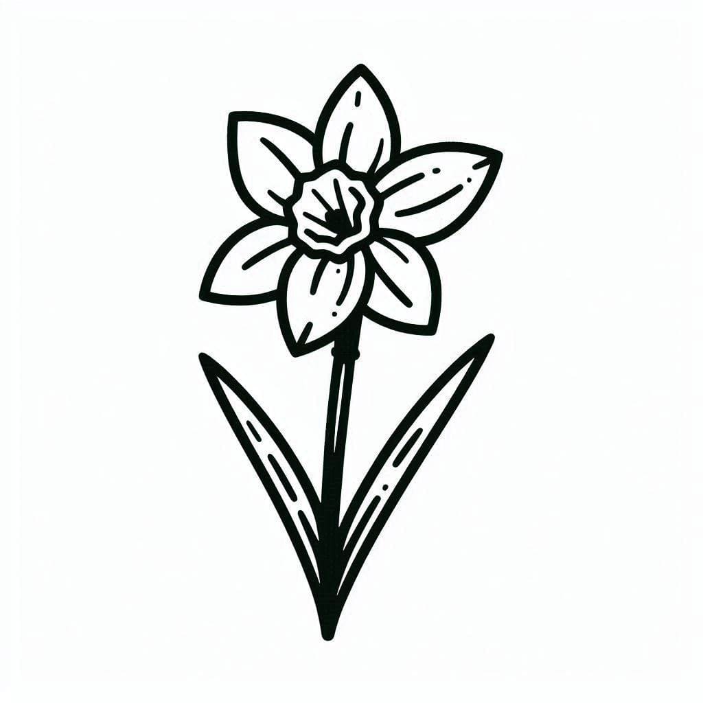 Påskeliljer Gratis for børn Tegninger til Farvelægning