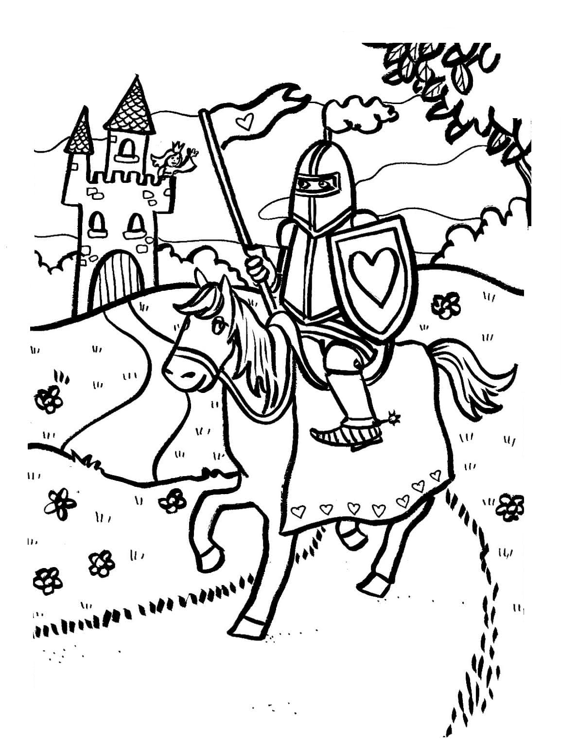 Ridder og Slottet Tegninger til Farvelægning