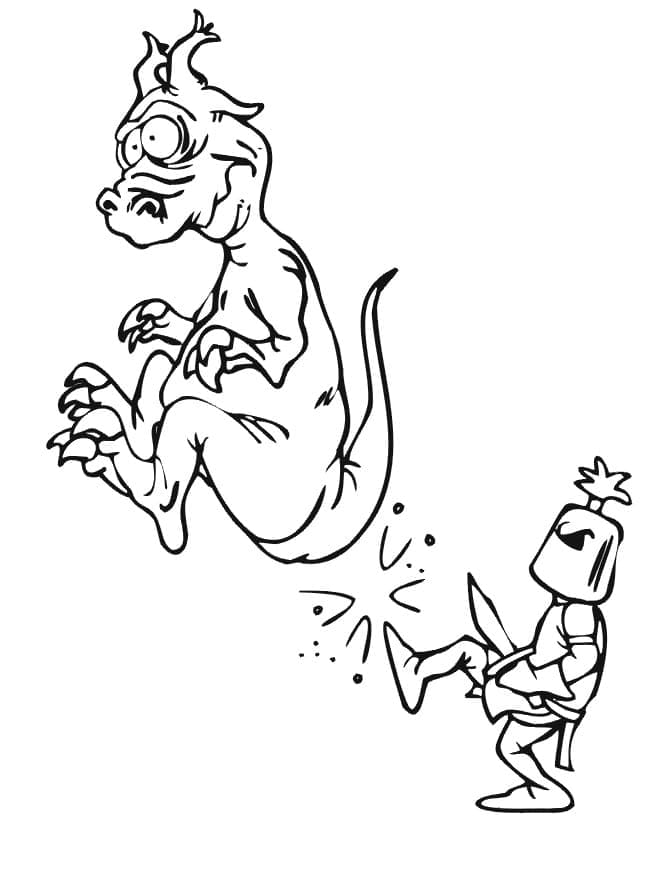 Ridder sparker dragen Tegninger til Farvelægning