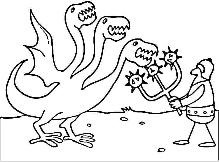 Ridder vs Hydra Tegninger til Farvelægning